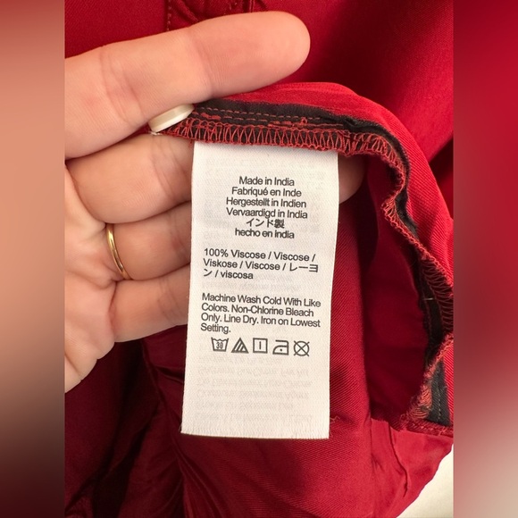 J Crew Amelia Popover Longsleeve Shirtdress in Drapey Viscose Twill Red Small - Picture 6 of 8